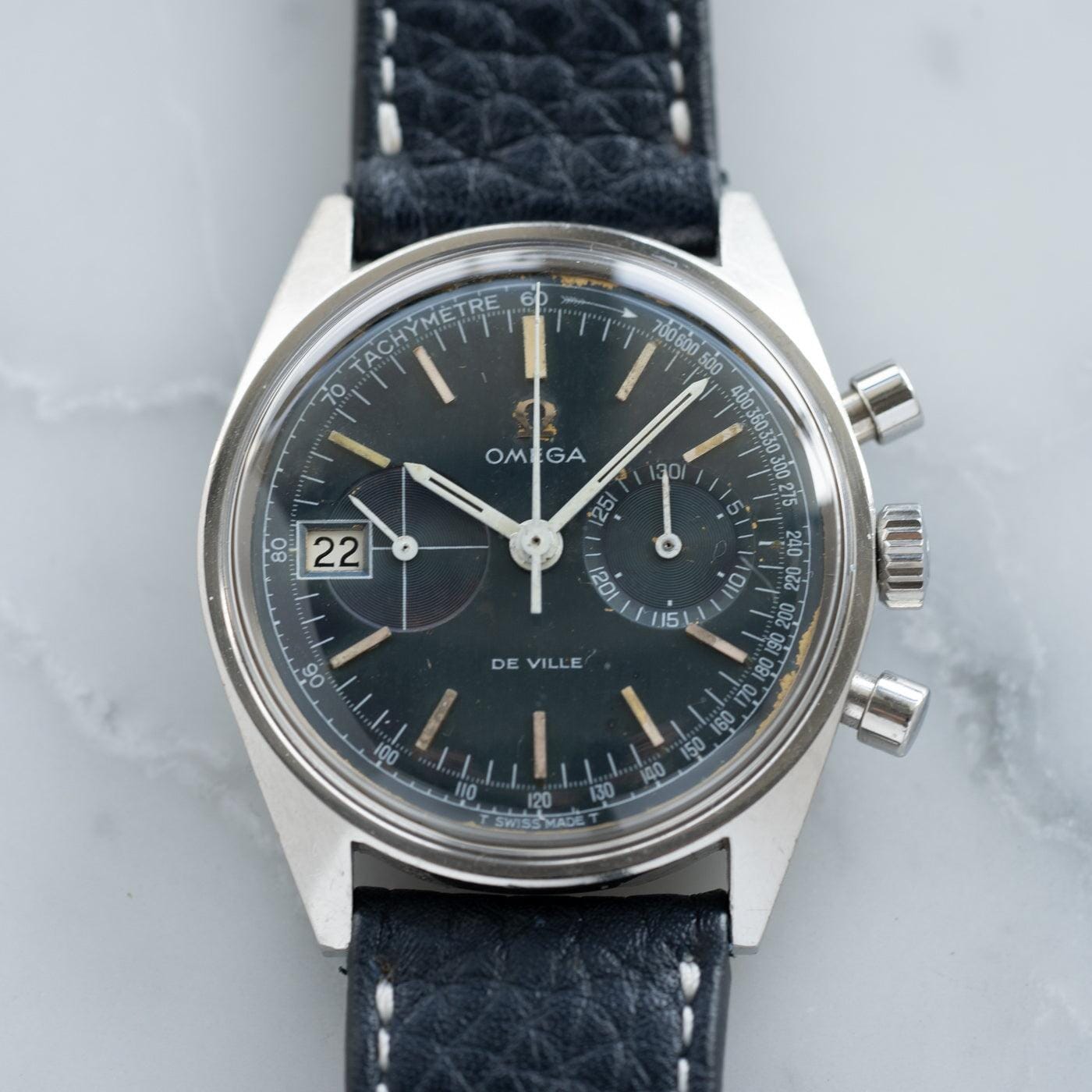 OMEGA De Ville Chronograph 146.017 Blue Dial 1960s - Arbitro