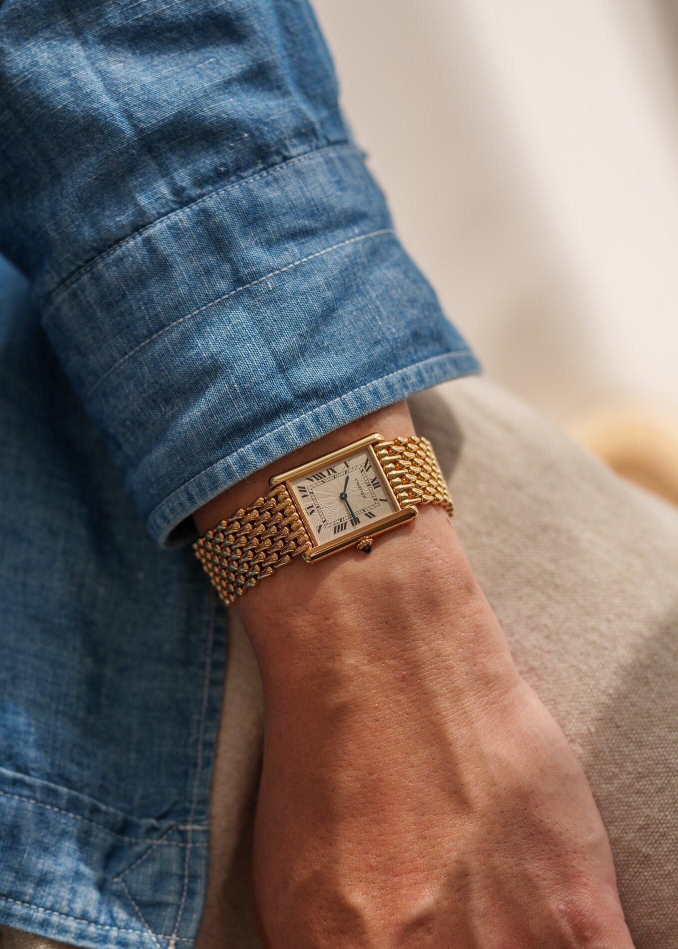 Cartier タンク ルイ カルティエ LM 16121 YG エクストラフラット 箱保証書付き Watch CARTIER 