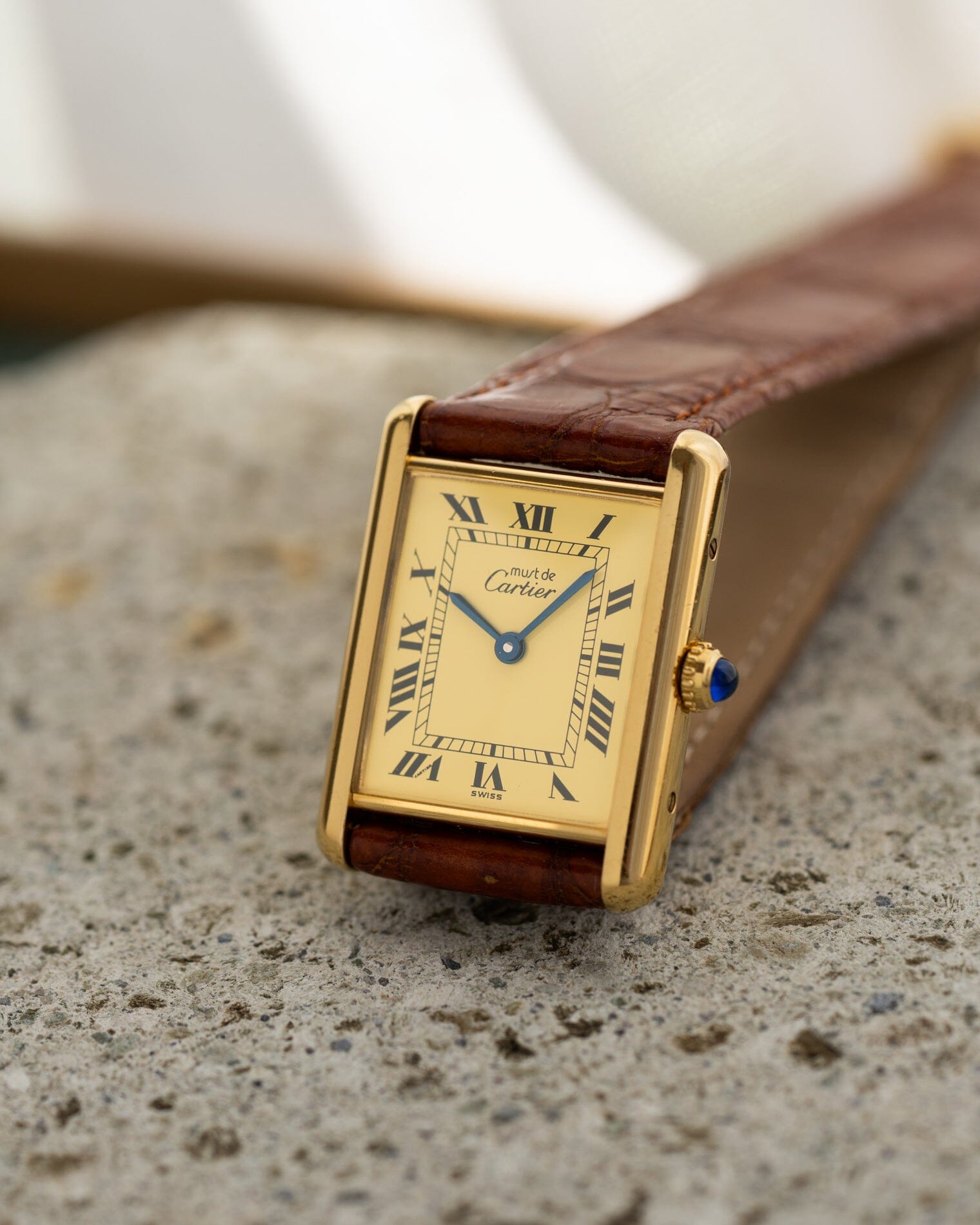 カルティエ マストタンク LM アイボリーローマン QZ Watch CARTIER 