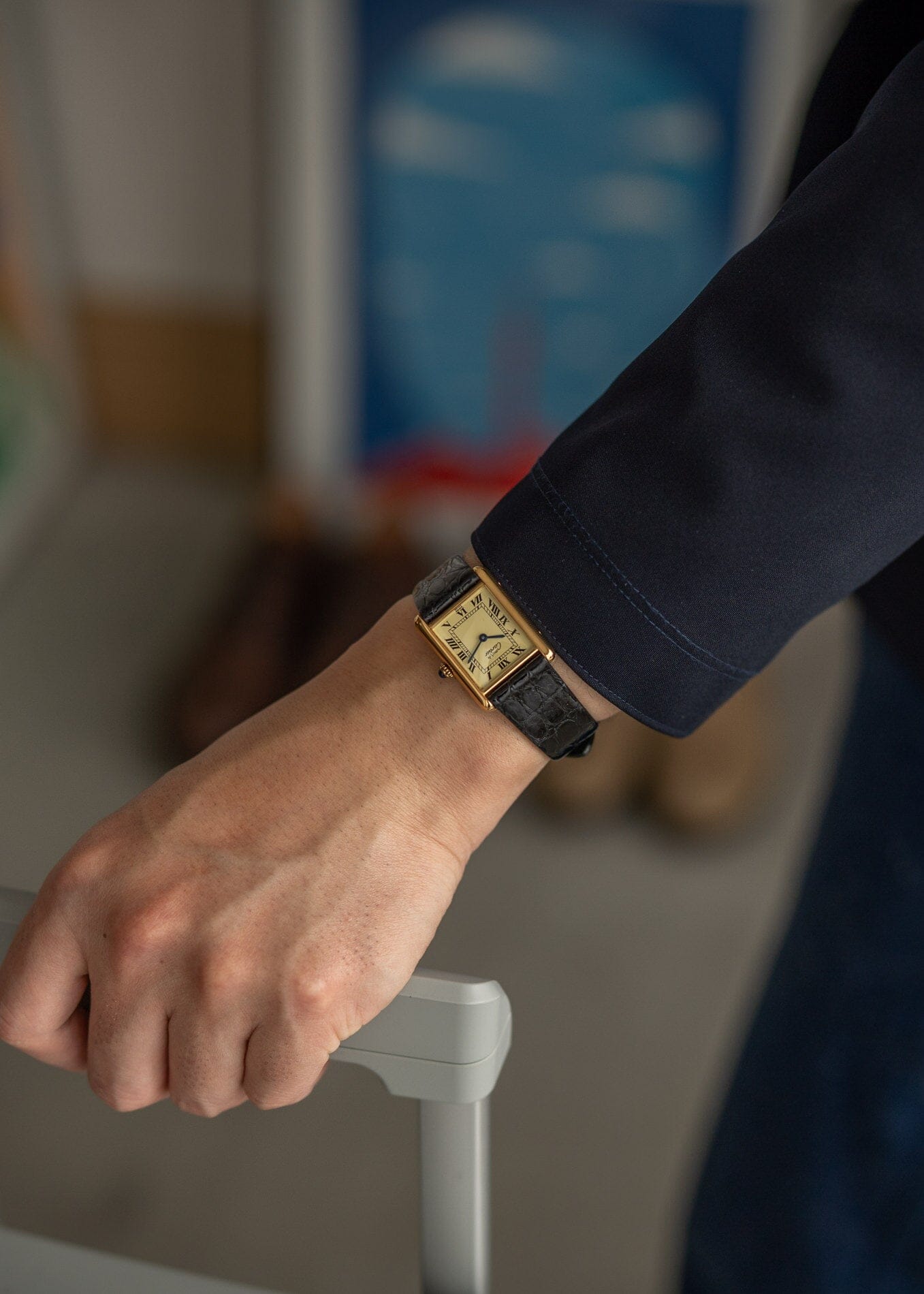 カルティエ マストタンク LM アイボリーローマン 手巻き Watch CARTIER 