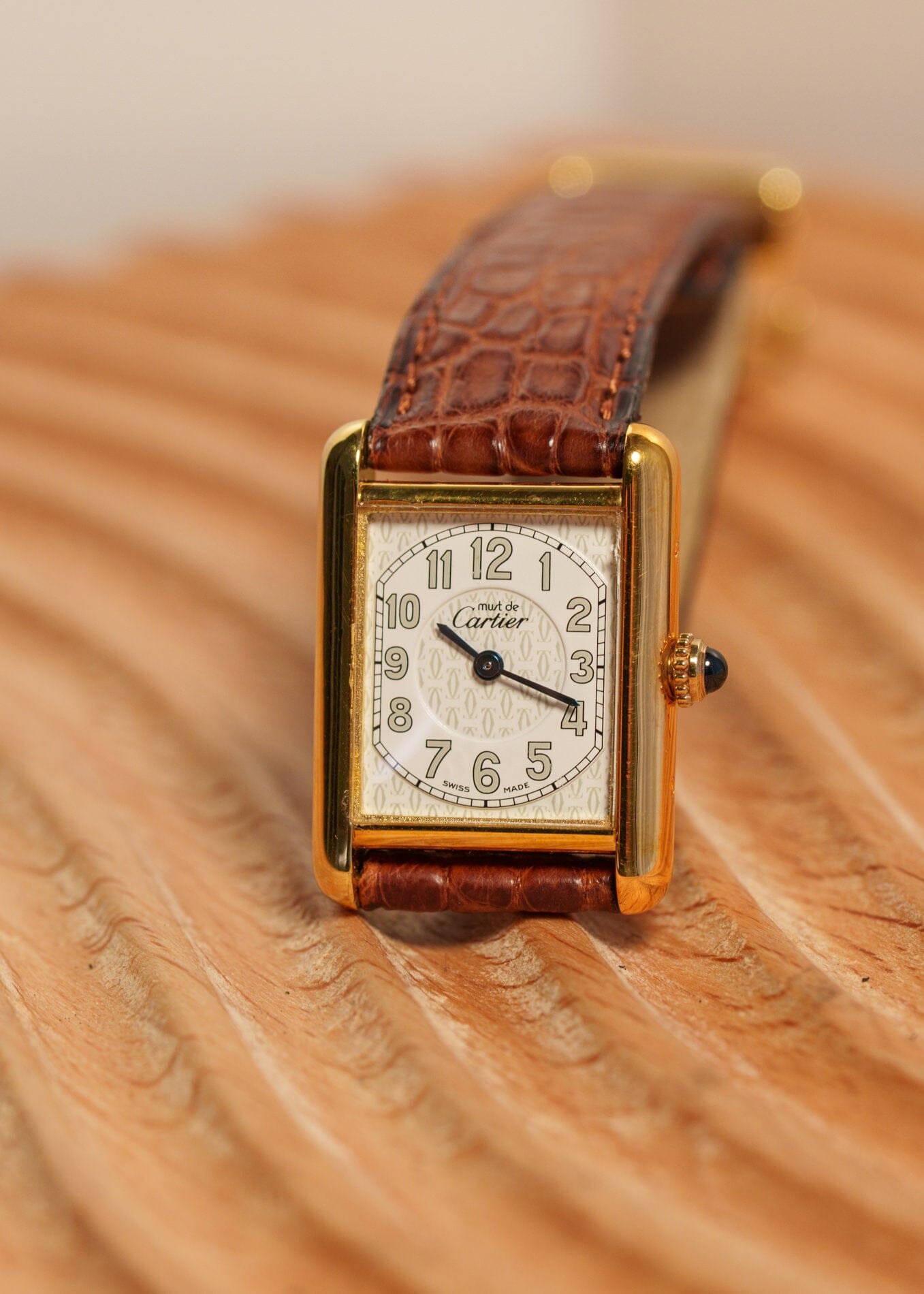 カルティエ マストタンク SM 2415 ビッグアラビア QZ 箱保証書付き Watch CARTIER 