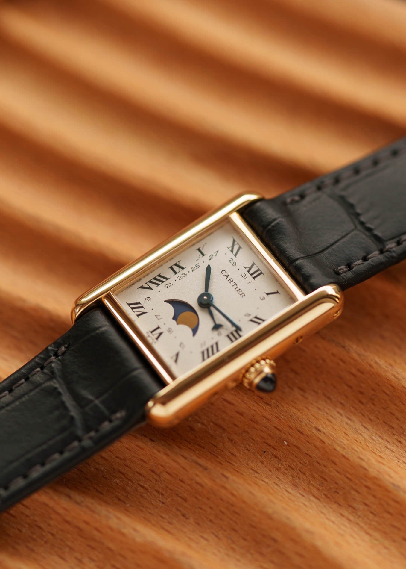 Cartier タンク ルイ カルティエ SM 819003 YG ムーンフェイズ Watch CARTIER 
