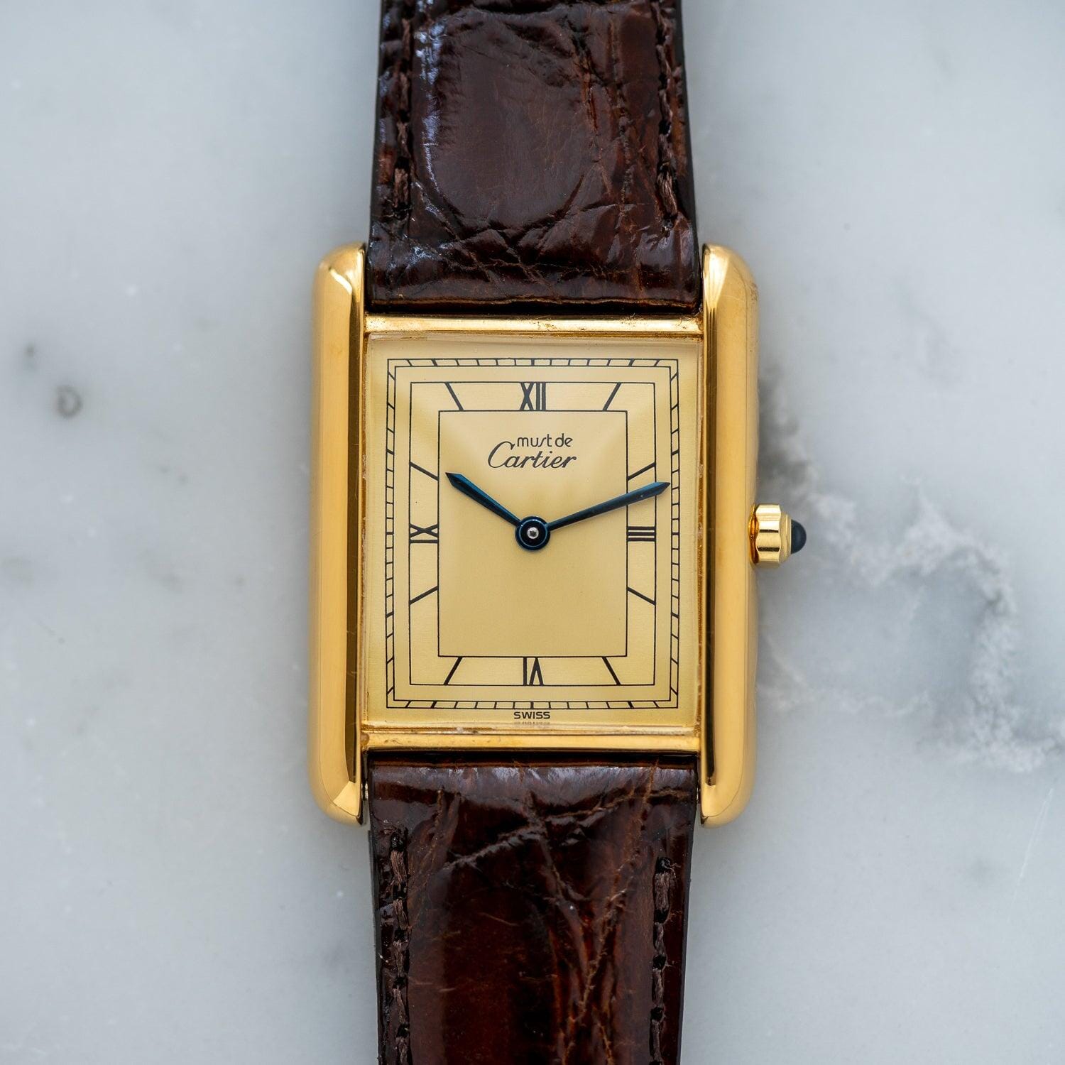 カルティエ マストタンク LM ゴールドローマン / must de Cartier Tank LM Gold Small Roman  - Arbitro