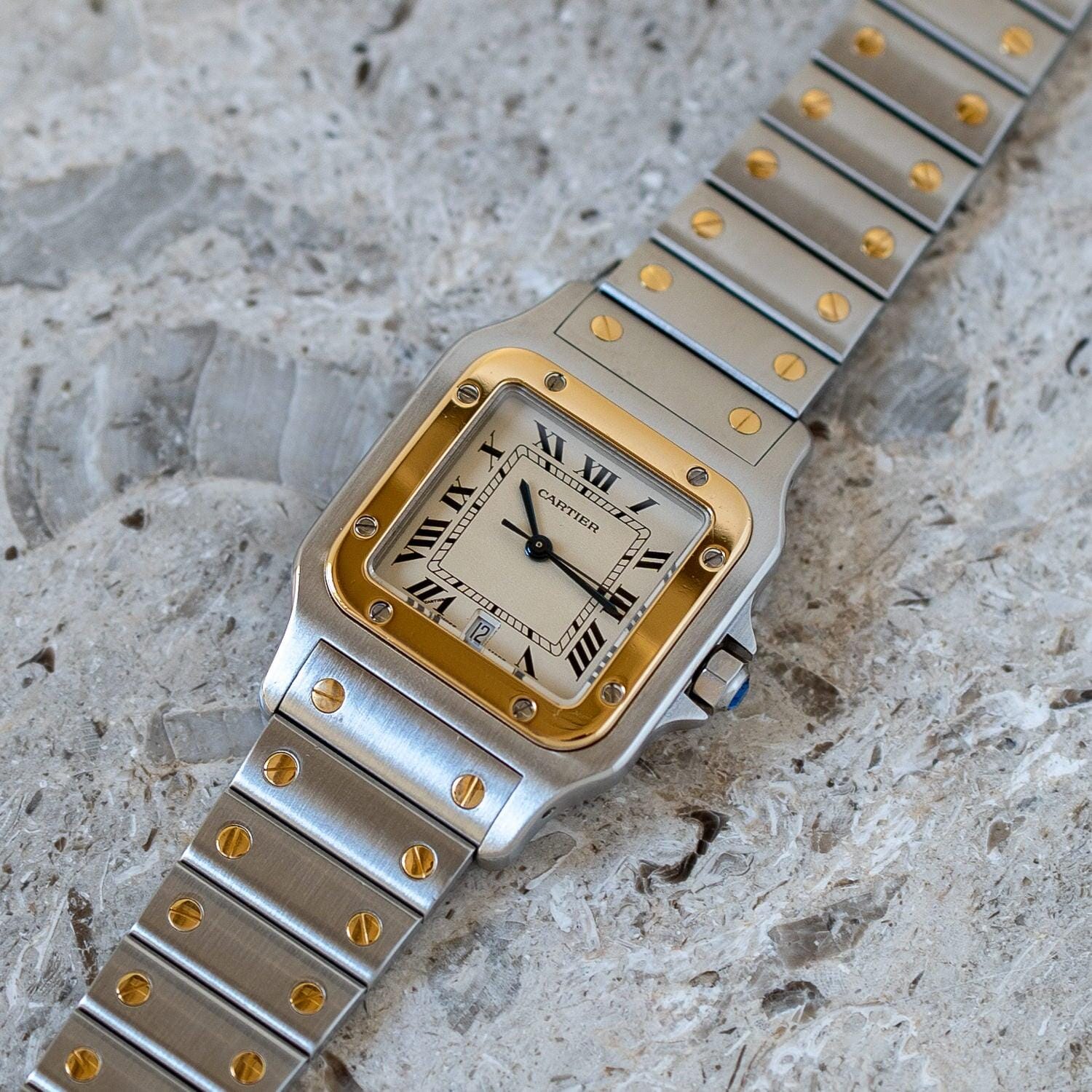 サントスガルベ LM 187901 コンビ クォーツ / Santos Galbee LM Ivory Roman QZ