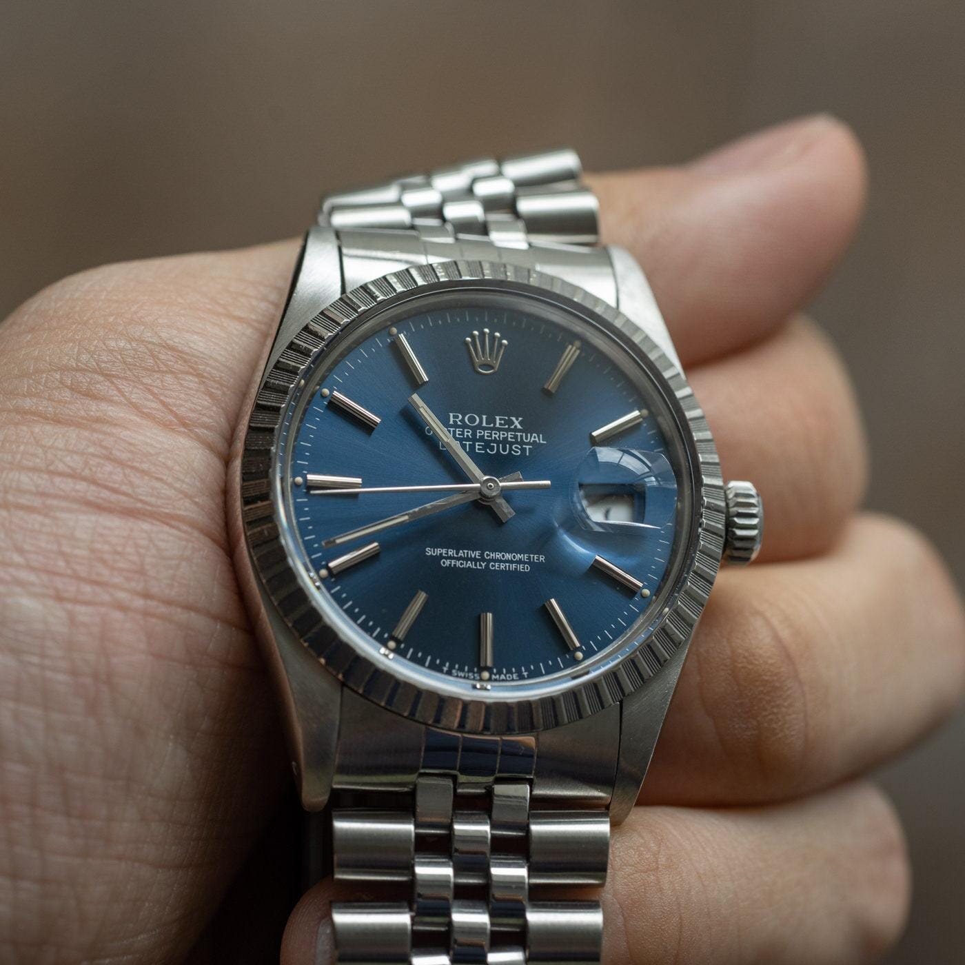 ROLEX Oyster Perpetual Datejust 16030 Blue 1980s - Arbitro