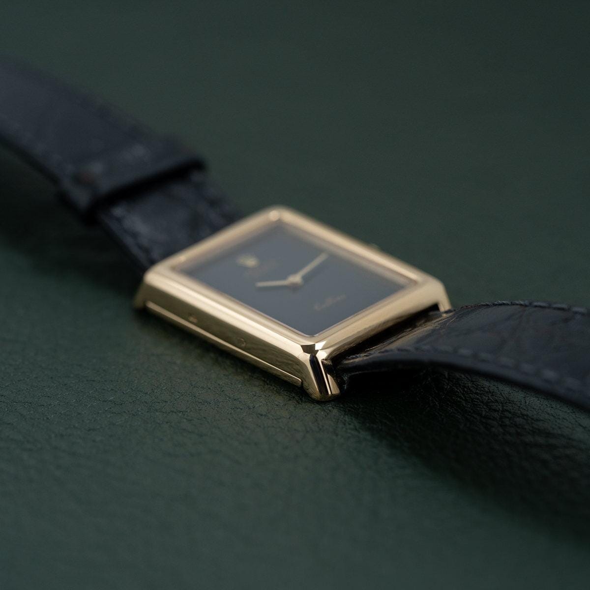 ROLEX Cellini 4103 Rectangle YG Black Dial 1970s - Arbitro