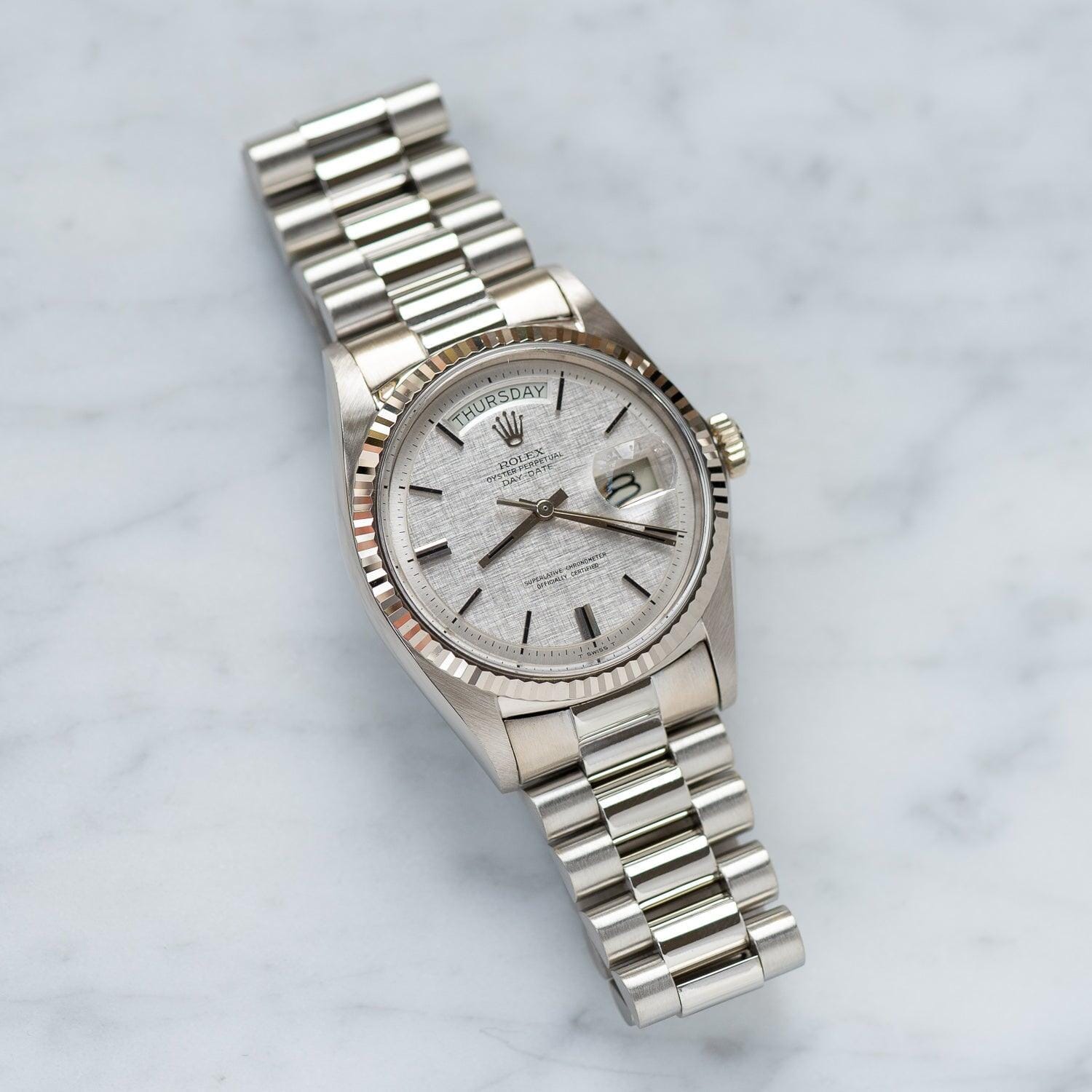 ROLEX Day-Date 1803 WG Linen Dial - Arbitro