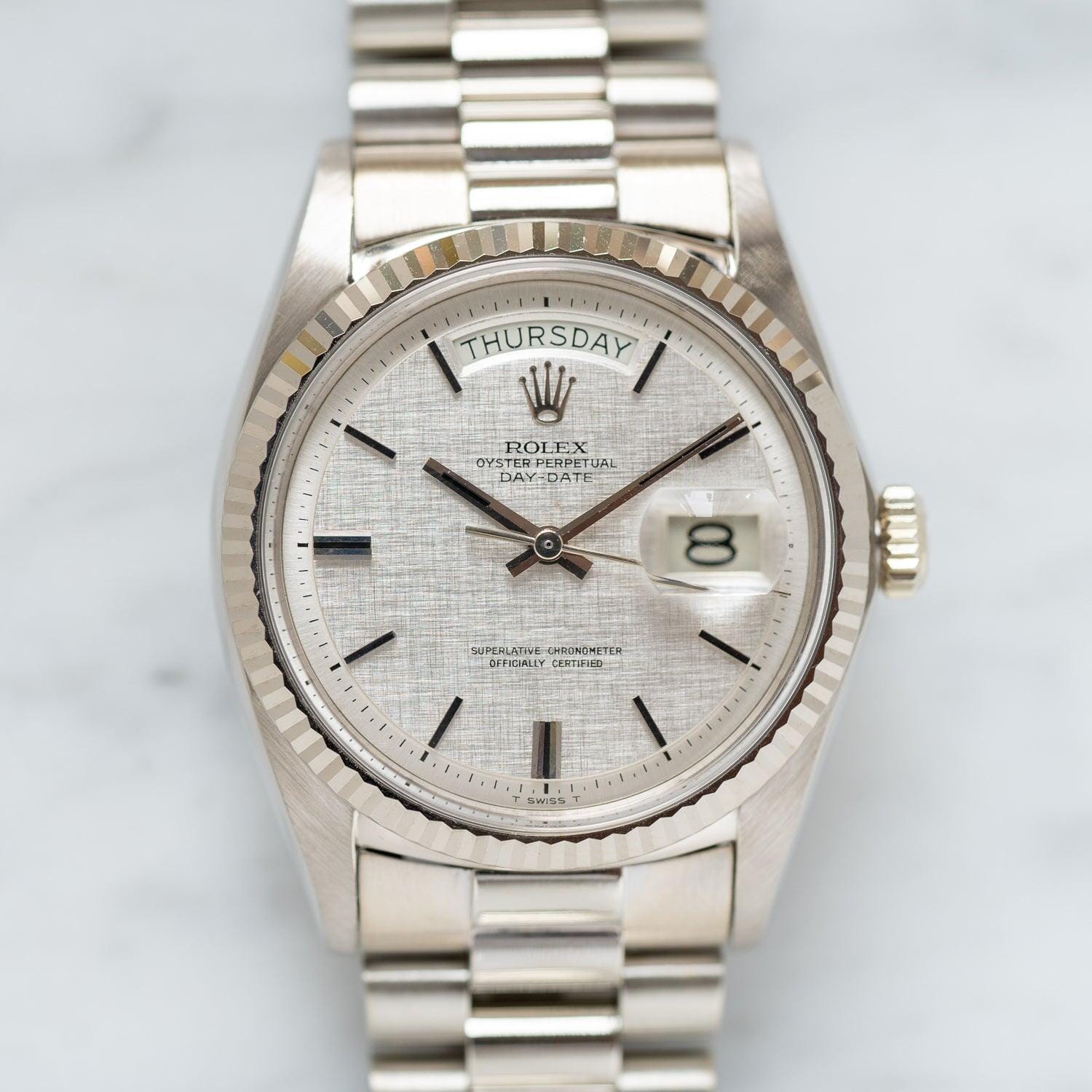 ROLEX Day-Date 1803 WG Linen Dial - Arbitro